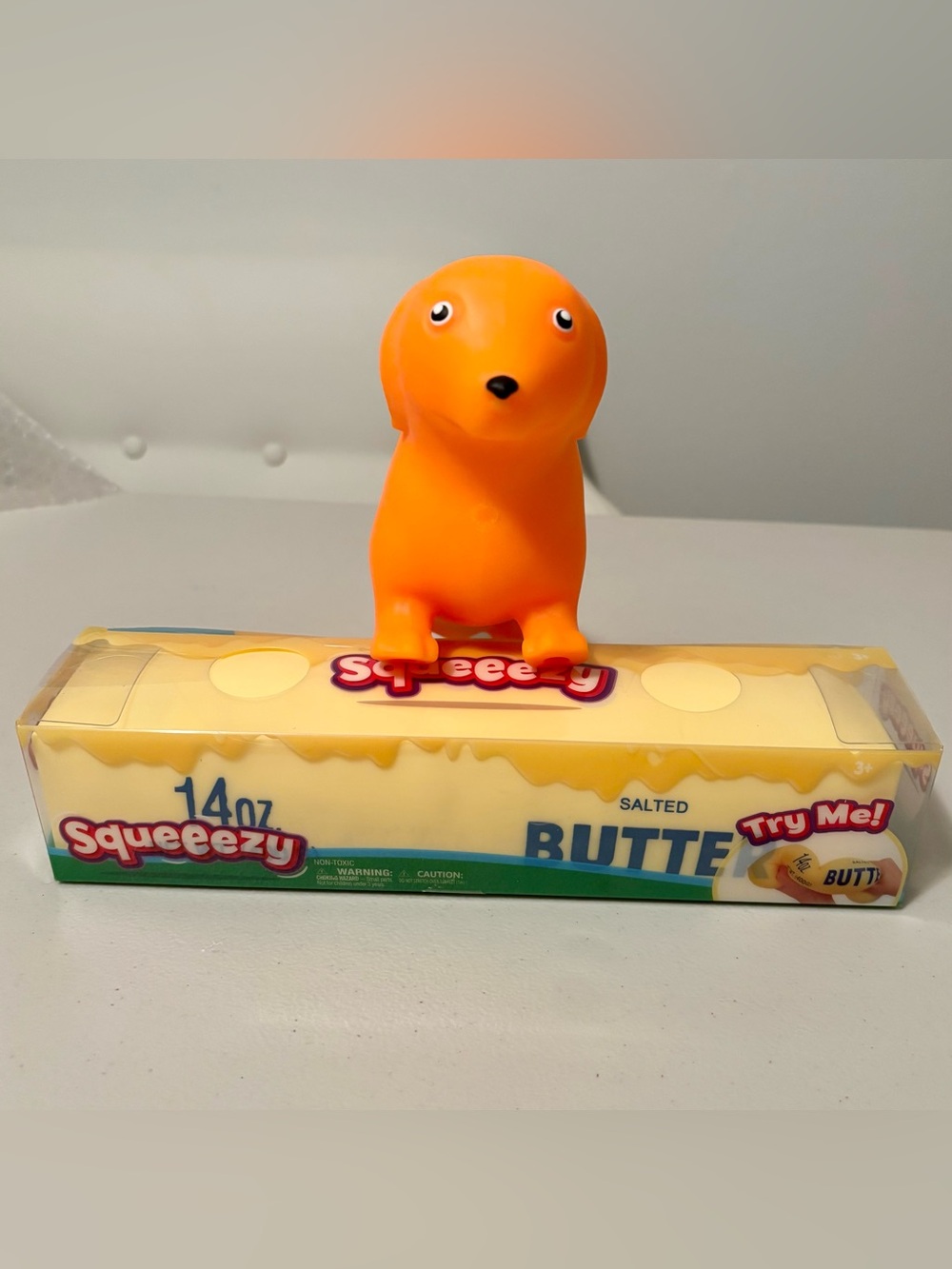 Squeeezy Butter + Squeeezy Weiner Dachshund Dog Squishy Toy Bundle